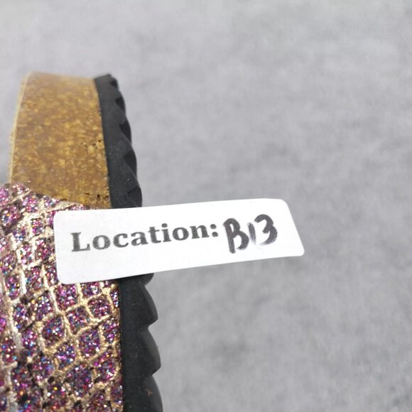 Daniel Sandals Womens 40 EU Slides Pink Glitter Slip On Shoes Strap Buckle - Picture 8 of 8